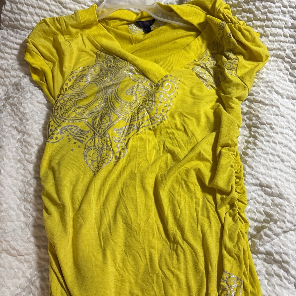 Dereon Yellow Maxi Wrap Dress